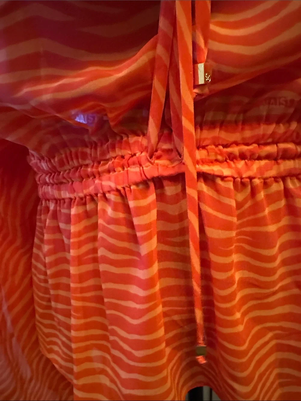 Michael Kors Orange Zebra-Print Blouson Tunic
